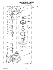 12 - Gearcase Parts parts for Whirlpool Washer Dryer Combo LTE5243DQ8 from AppliancePartsPros.com