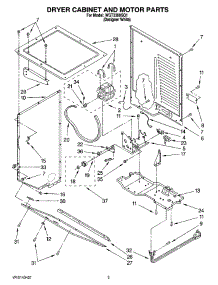 03 - Dryer Cabinet And Motor Parts parts for Whirlpool Washer Dryer Combo WGT3300SQ1 from AppliancePartsPros.com