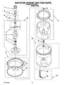 10 - Agitator, Basket And Tub Parts parts for Whirlpool Washer Dryer Combo WET3300SQ1 from AppliancePartsPros.com