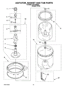 10 - Agitator, Basket And Tub Parts parts for Whirlpool Washer Dryer Combo WGT3300SQ1 from AppliancePartsPros.com