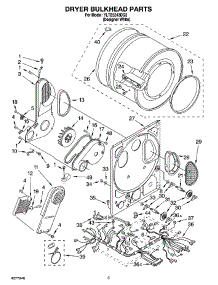 04 - Dryer Bulkhead Parts parts for Whirlpool Washer Dryer Combo YLTE5243DQ3 from AppliancePartsPros.com