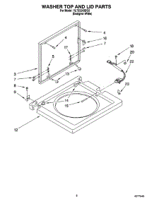 06 - Washer Top And Lid Parts parts for Whirlpool Washer Dryer Combo YLTE5243DQ3 from AppliancePartsPros.com