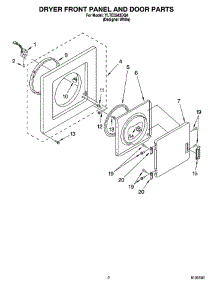 02 - Dryer Front Panel And Door Parts parts for Whirlpool Washer Dryer Combo YLTE5243DQ4 from AppliancePartsPros.com