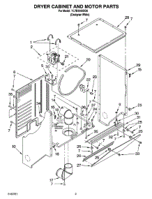 03 - Dryer Cabinet And Motor Parts parts for Whirlpool Washer Dryer Combo YLTE5243DQ5 from AppliancePartsPros.com