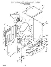 03 - Dryer Cabinet And Motor Parts parts for Whirlpool Washer Dryer Combo YLTE5243DQ2 from AppliancePartsPros.com