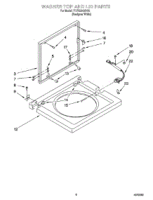 06 - Washer Top And Lid Parts parts for Whirlpool Washer Dryer Combo YLTE5243DQ2 from AppliancePartsPros.com