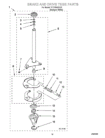13 - Brake And Drive Tube Parts parts for Whirlpool Washer Dryer Combo YLTE5243DQ2 from AppliancePartsPros.com