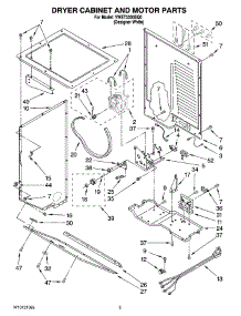 03 - Dryer Cabinet And Motor Parts parts for Whirlpool Washer Dryer Combo YWET3300SQ0 from AppliancePartsPros.com