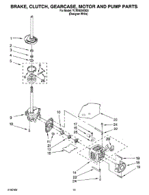 08 - Brake, Clutch, Gearcase, Motor And Pump Parts parts for Whirlpool Washer Dryer Combo YLTE6234DQ3 from AppliancePartsPros.com