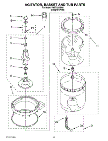 10 - Agitator, Basket And Tub Parts parts for Whirlpool Washer Dryer Combo YWET3300SQ0 from AppliancePartsPros.com