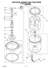 10 - Agitator, Basket And Tub Parts parts for Whirlpool Washer Dryer Combo YLTE6234DQ4 from AppliancePartsPros.com