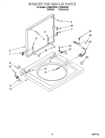 06 - Washer Top And Lid parts for Whirlpool Washer Dryer Combo LTG5243BN0 from AppliancePartsPros.com
