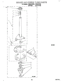 13 - Brake And Drive Tube parts for Whirlpool Washer Dryer Combo LTG5243BN0 from AppliancePartsPros.com