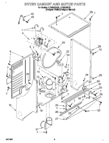 03 - Dryer Cabinet And Motor parts for Whirlpool Washer Dryer Combo LTG5243DZ0 from AppliancePartsPros.com