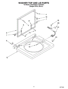 06 - Washer Top And Lid parts for Whirlpool Washer Dryer Combo LTG5243DT3 from AppliancePartsPros.com
