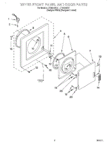 02 - Dryer Front Panel And Door parts for Whirlpool Washer Dryer Combo LTG5243DZ1 from AppliancePartsPros.com