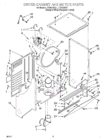 03 - Dryer Cabinet And Motor parts for Whirlpool Washer Dryer Combo LTG5243DZ1 from AppliancePartsPros.com