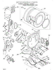04 - Dryer Bulkhead parts for Whirlpool Washer Dryer Combo LTG5243DZ1 from AppliancePartsPros.com