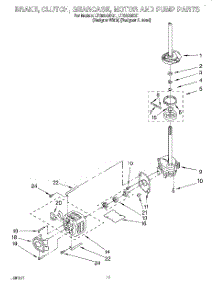 08 - Brake, Clutch, Gearcase, Motor And Pump parts for Whirlpool Washer Dryer Combo LTG5243DZ1 from AppliancePartsPros.com