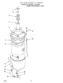 10 - Tub And Basket parts for Whirlpool Washer Dryer Combo LTG5243DZ1 from AppliancePartsPros.com