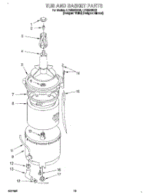 10 - Tub And Basket parts for Whirlpool Washer Dryer Combo LTG5243DZ0 from AppliancePartsPros.com