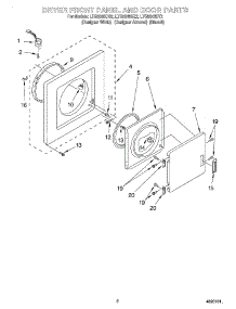 02 - Dryer Front Panel And Door parts for Whirlpool Washer Dryer Combo LTG5243DT2 from AppliancePartsPros.com