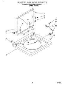 06 - Washer Top And Lid parts for Whirlpool Washer Dryer Combo LTG5243BW1 from AppliancePartsPros.com