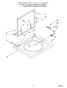 06 - Washer Top And Lid parts for Whirlpool Washer Dryer Combo LTG5243DZ2 from AppliancePartsPros.com
