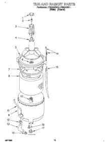 10 - Tub And Basket parts for Whirlpool Washer Dryer Combo LTG5243BW1 from AppliancePartsPros.com