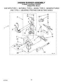 16 - 3402856 Burner Assembly parts for Whirlpool Washer Dryer Combo LTG5243DQ3 from AppliancePartsPros.com