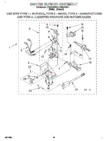 16 - 3401796 Burner Assembly parts for Whirlpool Washer Dryer Combo LTG5243BW1 from AppliancePartsPros.com