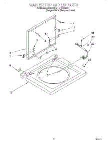06 - Washer Top And Lid parts for Whirlpool Washer Dryer Combo LTG5243DQ1 from AppliancePartsPros.com