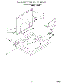 06 - Washer Top And Lid parts for Whirlpool Washer Dryer Combo LTG5243BW2 from AppliancePartsPros.com