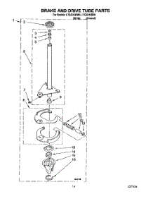 13 - Brake And Drive Tube parts for Whirlpool Washer Dryer Combo LTG5243BW2 from AppliancePartsPros.com