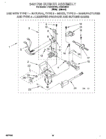 16 - 3401796 Burner Assembly parts for Whirlpool Washer Dryer Combo LTG5243BW2 from AppliancePartsPros.com