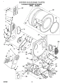 04 - Dryer Bulkhead parts for Whirlpool Washer Dryer Combo 3LTE5243BW0 from AppliancePartsPros.com