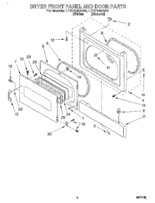 02 - Dryer Front Panel And Door parts for Whirlpool Washer Dryer Combo LTE7245AW0 from AppliancePartsPros.com