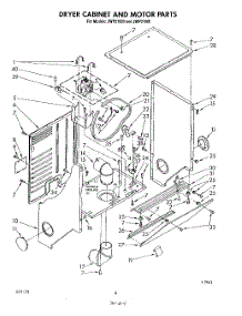 04 - Dryer Cabinet And Motor parts for Whirlpool Washer Dryer Combo JWP21000 from AppliancePartsPros.com