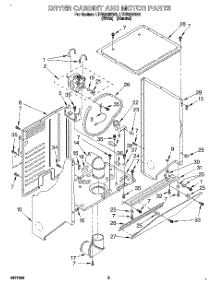 03 - Dryer Cabinet And Motor parts for Whirlpool Washer Dryer Combo LTE5243BW2 from AppliancePartsPros.com