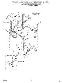 05 - Dryer Support And Washer parts for Whirlpool Washer Dryer Combo LTE5243BW2 from AppliancePartsPros.com