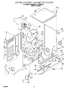 03 - Dryer Cabinet And Motor parts for Whirlpool Washer Dryer Combo LTE5243BW1 from AppliancePartsPros.com