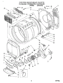 04 - Dryer Bulkhead parts for Whirlpool Washer Dryer Combo LTG7245AW0 from AppliancePartsPros.com