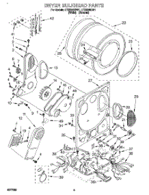 04 - Dryer Bulkhead parts for Whirlpool Washer Dryer Combo LTE5243BN1 from AppliancePartsPros.com