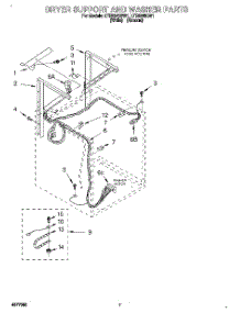 05 - Dryer Support And Washer parts for Whirlpool Washer Dryer Combo LTE5243BN1 from AppliancePartsPros.com