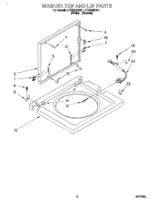 06 - Washer Top And Lid parts for Whirlpool Washer Dryer Combo LTE5243BN1 from AppliancePartsPros.com