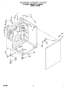 07 - Washer Cabinet parts for Whirlpool Washer Dryer Combo LTE5243BN1 from AppliancePartsPros.com