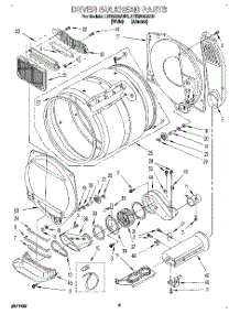 04 - Dryer Bulkhead parts for Whirlpool Washer Dryer Combo LTE6234AN2 from AppliancePartsPros.com