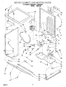 03 - Dryer Cabinet And Motor parts for Whirlpool Washer Dryer Combo LTE6234AN1 from AppliancePartsPros.com