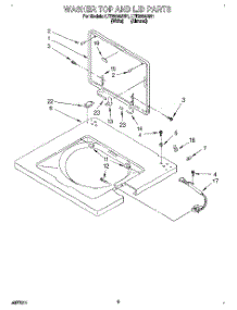 06 - Washer Top And Lid parts for Whirlpool Washer Dryer Combo LTE6234AN1 from AppliancePartsPros.com