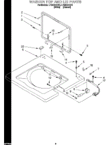 06 - Washer Top And Lid parts for Whirlpool Washer Dryer Combo LTG6234AN3 from AppliancePartsPros.com